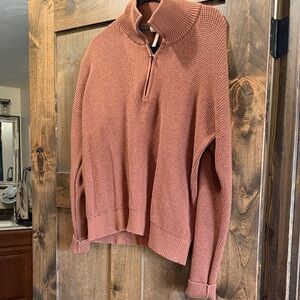 Kuhl Women's Waffle-Knit Quarter Zip Pullover Rust